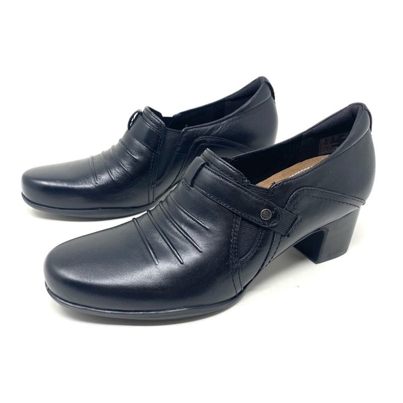 Clarks Rosalyn Nicole leather bootie black NARROW - Picture 2 of 10